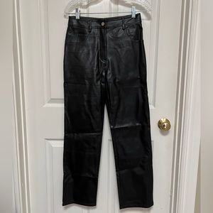 Miaou Black Junior Faux-Leather Pants